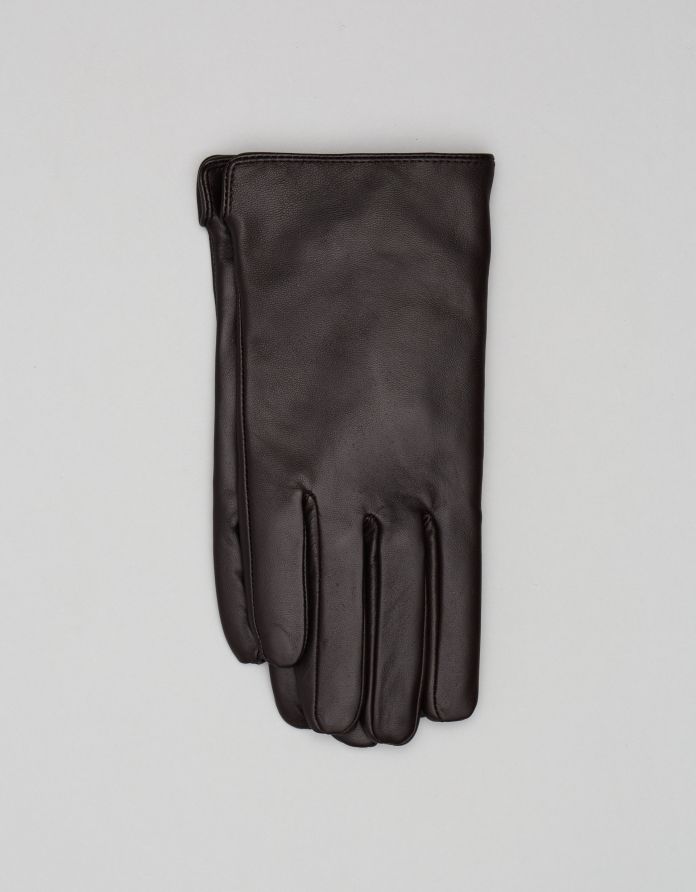 rękawiczki skórzane resana ciemnobrązowe