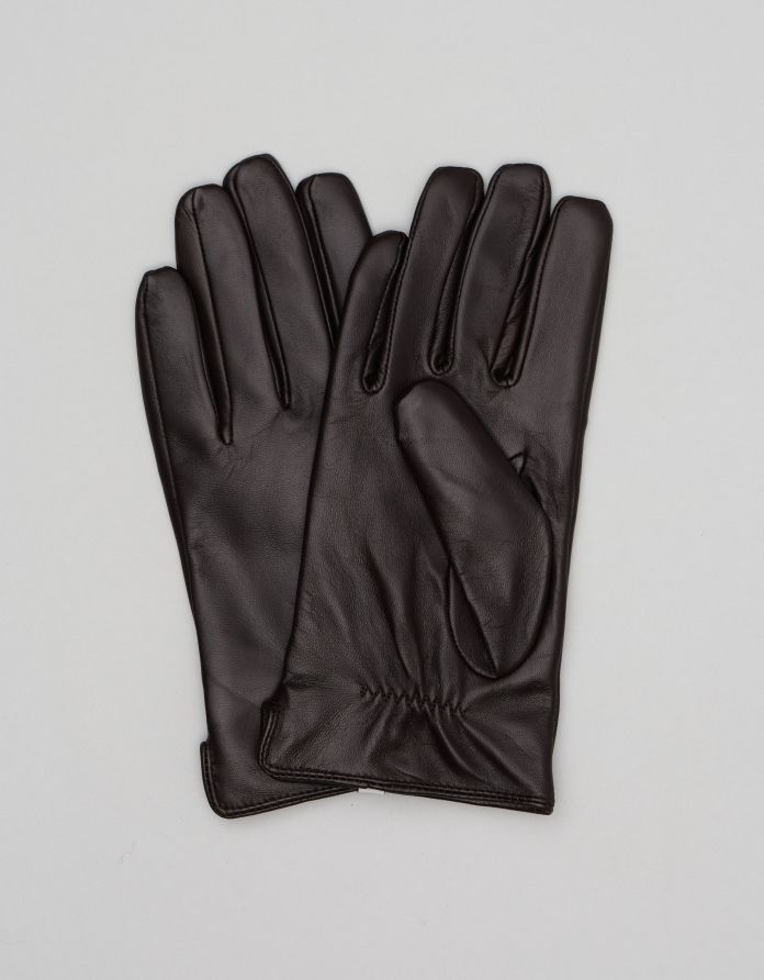 rękawiczki skórzane resana ciemnobrązowe