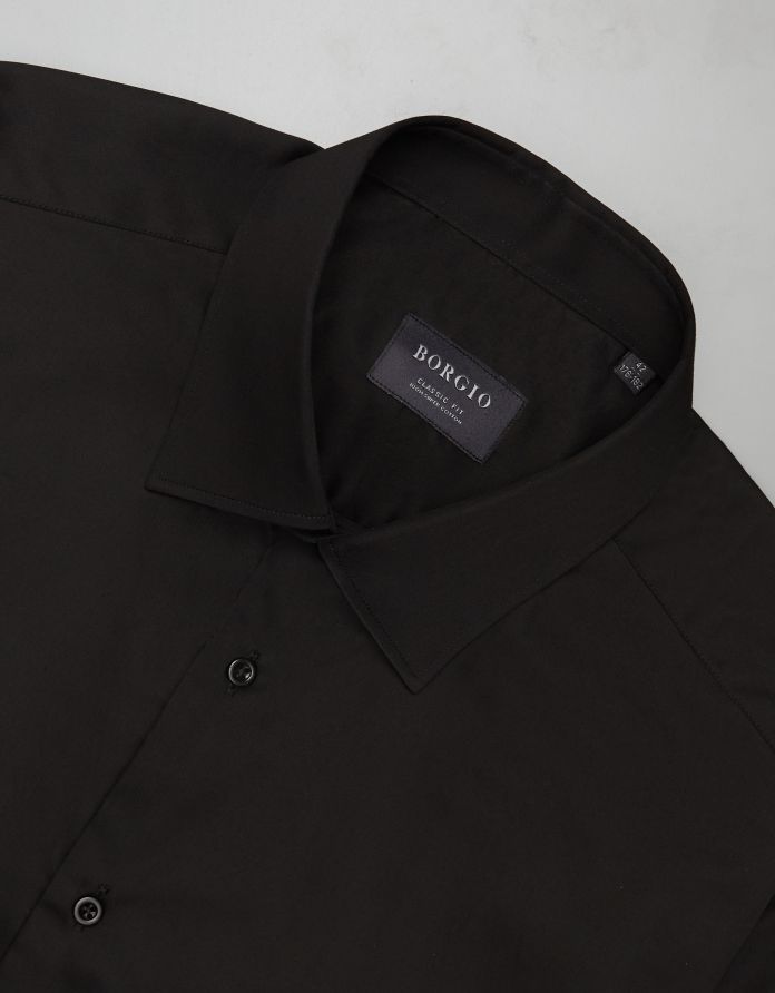 koszula simeria 00452 długi rękaw czarny classic fit