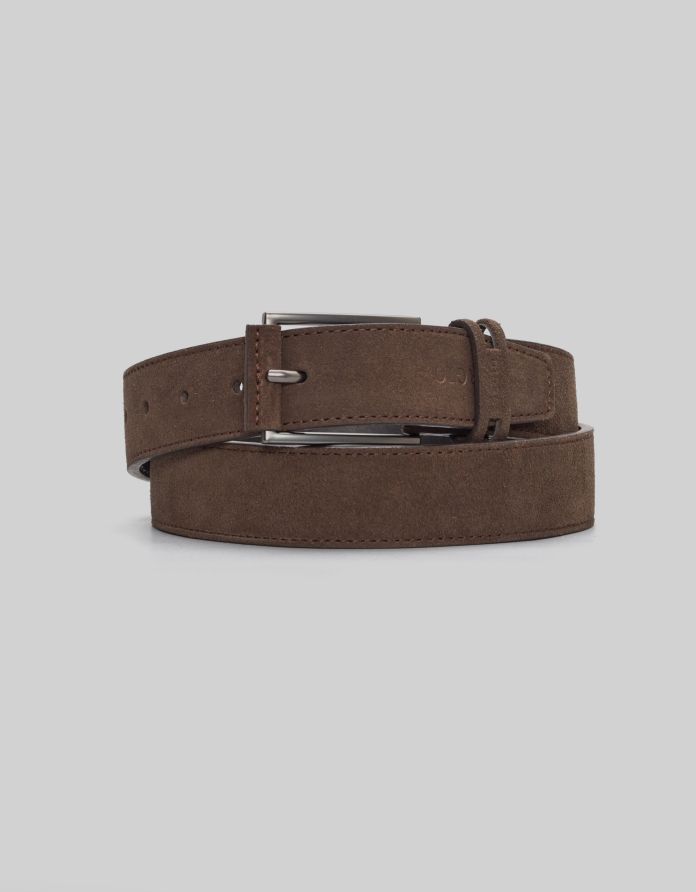 pasek  męski  murlo ciemny brąz k11 z obszyciem zamsz 3,5