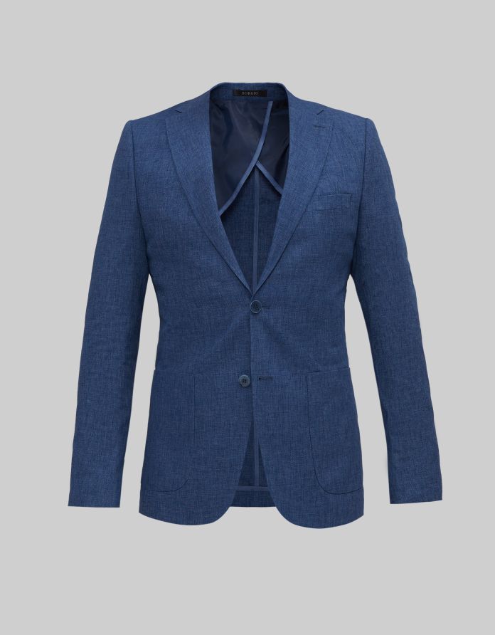 marynarka almese niebieski slim fit