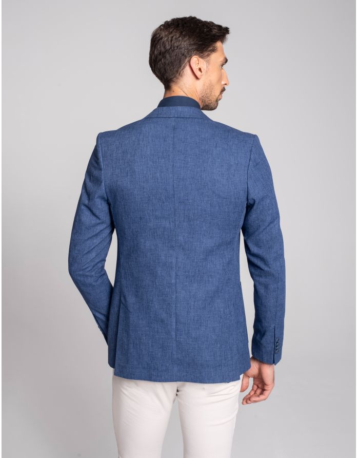 marynarka almese niebieski slim fit