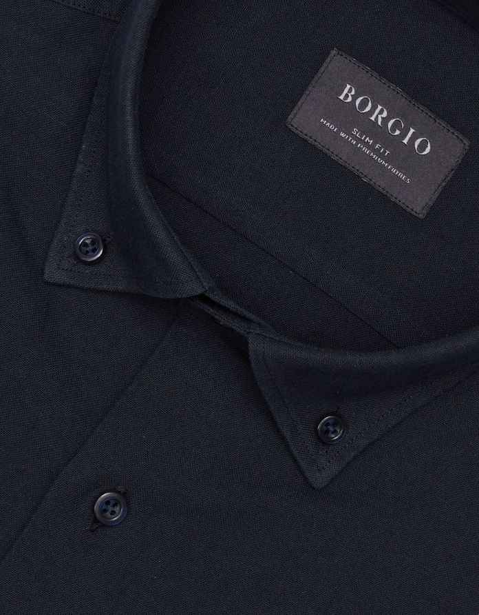 koszula oleggio 00466 długi rękaw granatowy slim fit