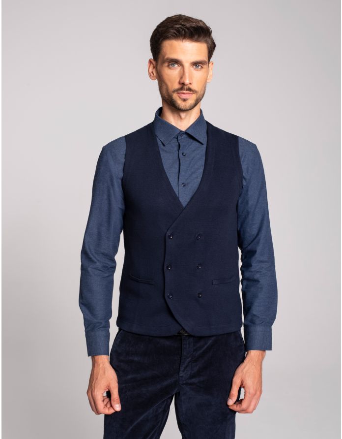 kamizelka gussola slim fit granatowy