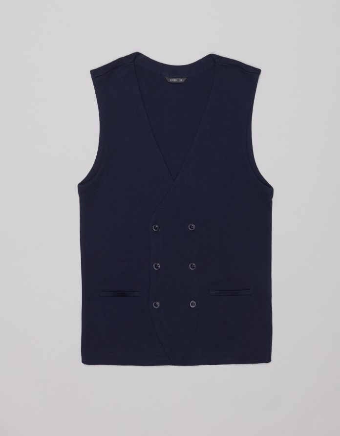 kamizelka gussola slim fit granatowy