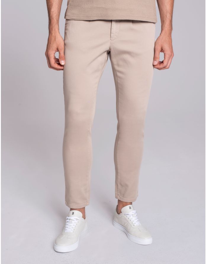 spodnie dresano beżowy slim fit