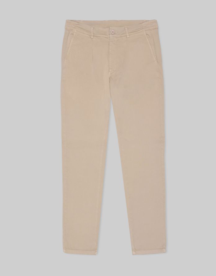 spodnie dresano beżowy slim fit