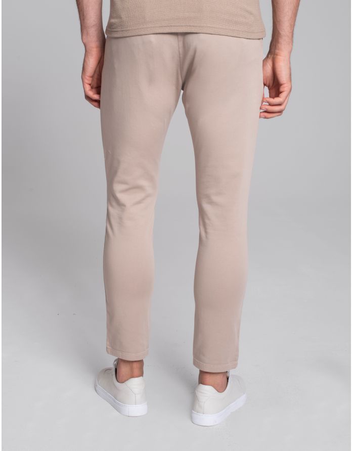 spodnie dresano beżowy slim fit