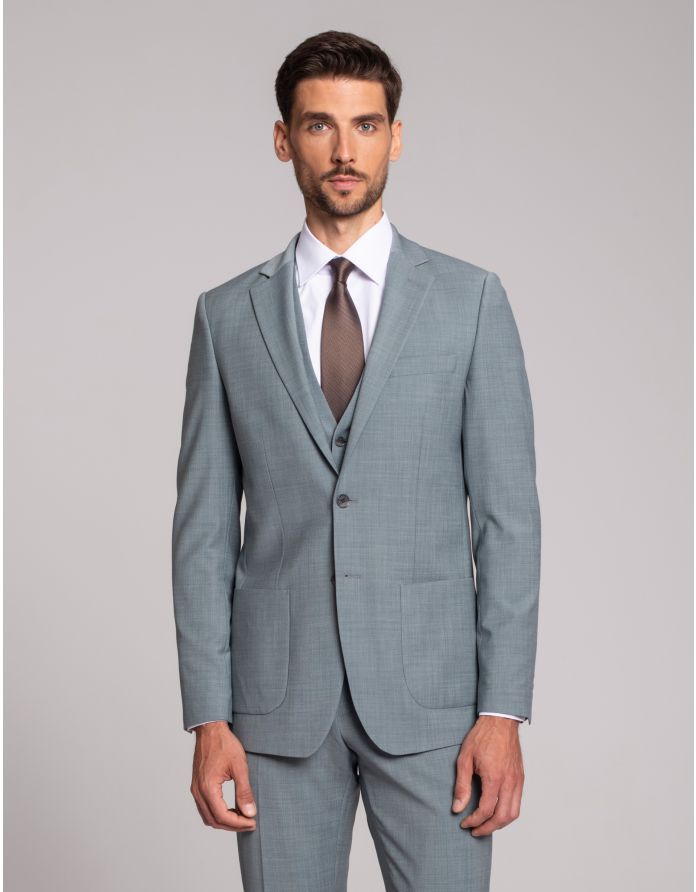 marynarka do zestawu bagaladi zielony slim fit