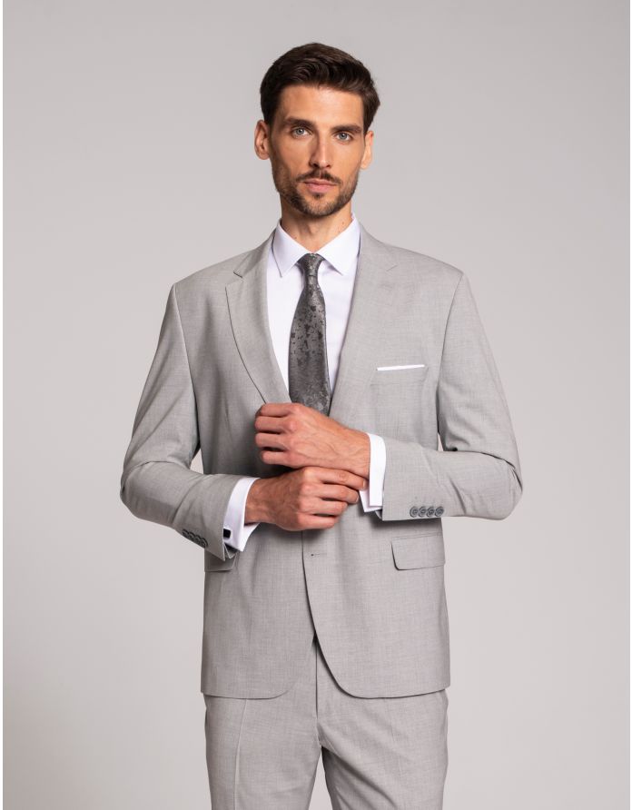 marynarka do zestawu cinaglio szary classic fit