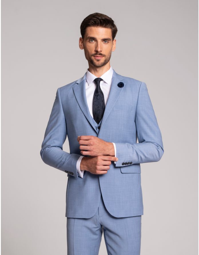 marynarka do zestawu bairo błękit slim fit