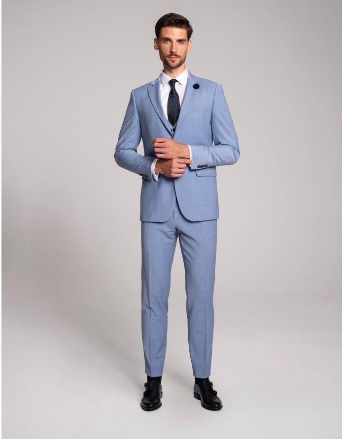 marynarka do zestawu bairo błękit slim fit