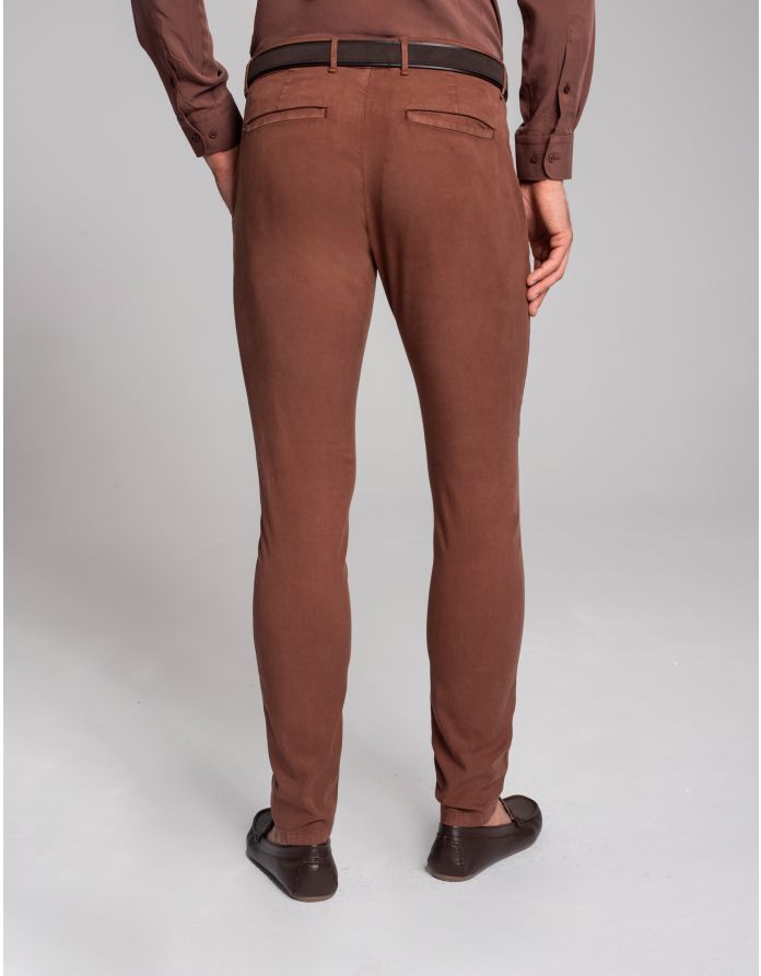 spodnie tavigliano ceglasty slim fit