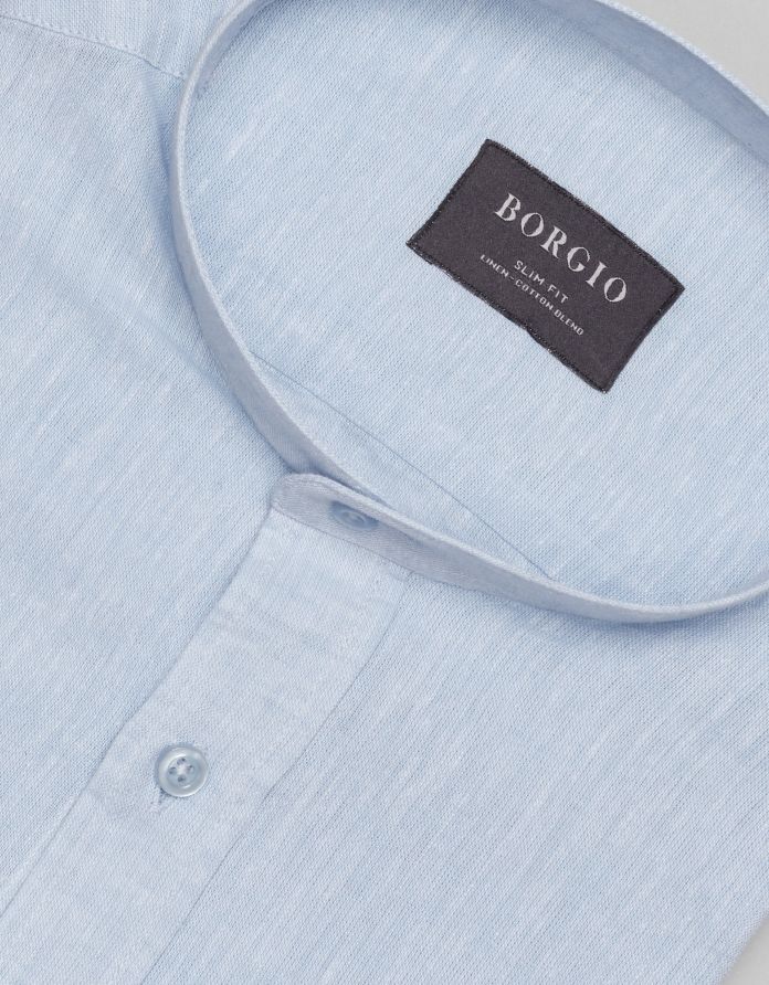 koszula lentane 00480 długi rękaw błękit slim fit