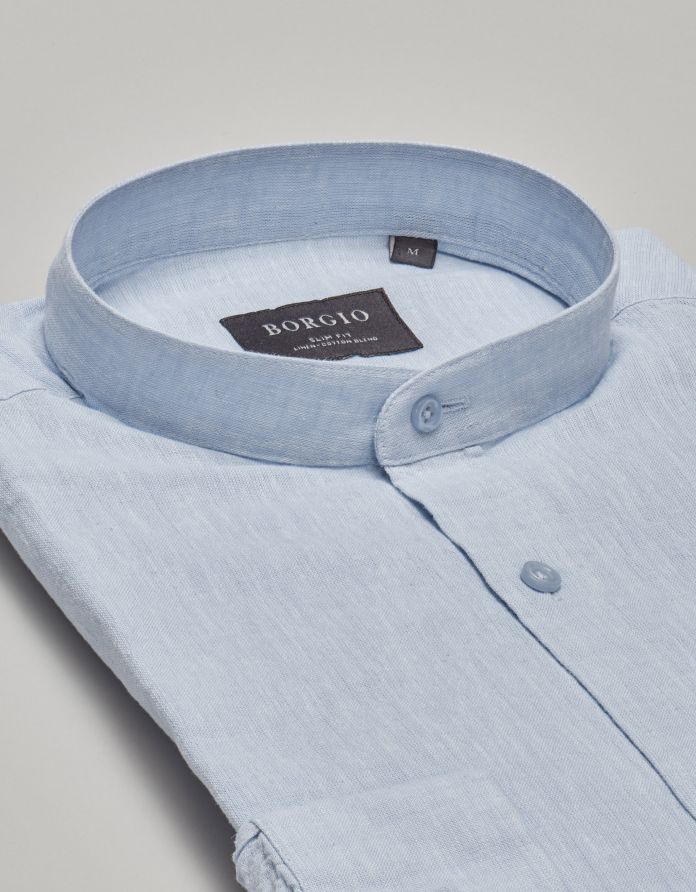 koszula lentane 00480 długi rękaw błękit slim fit