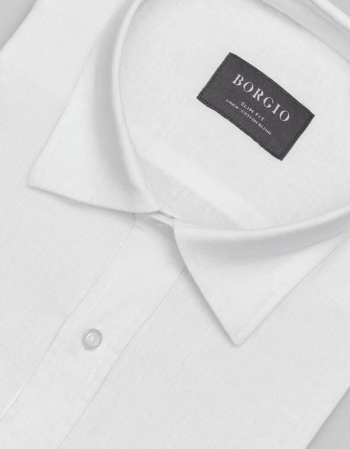 koszula lentane 00482 długi rękaw biały slim fit