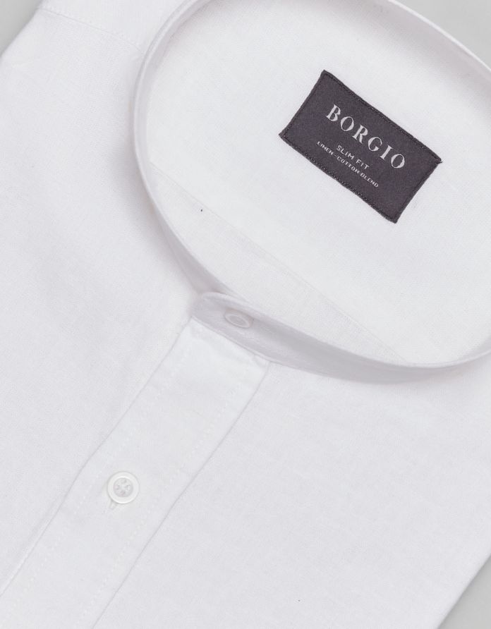 koszula lentane 00483 długi rękaw biały slim fit