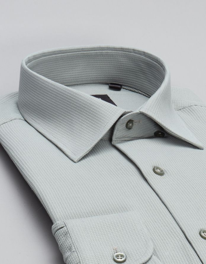 koszula licodia 00458 długi rękaw zielony slim fit