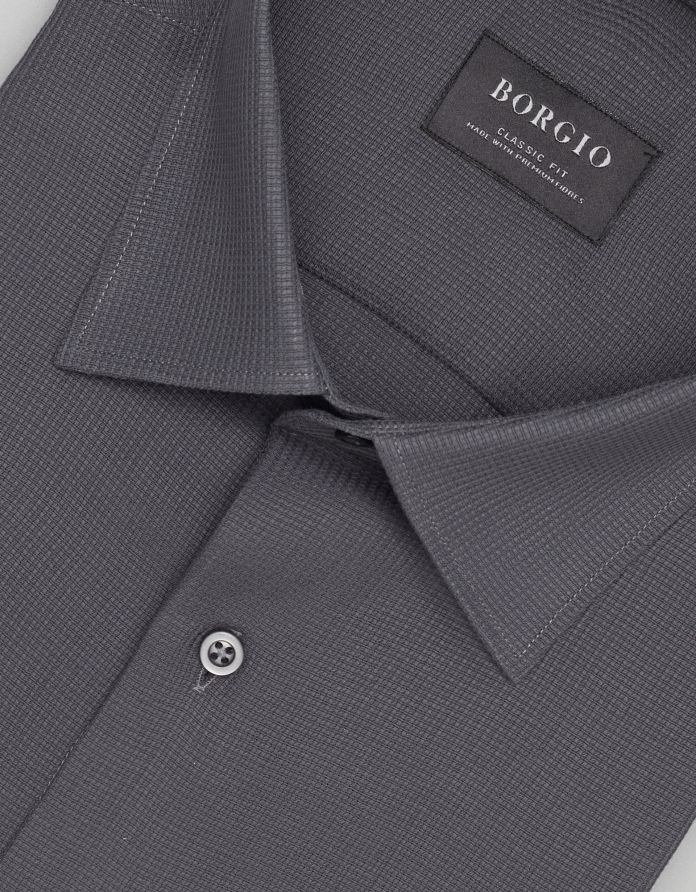 koszula licodia 00459 długi rękaw szary classic fit