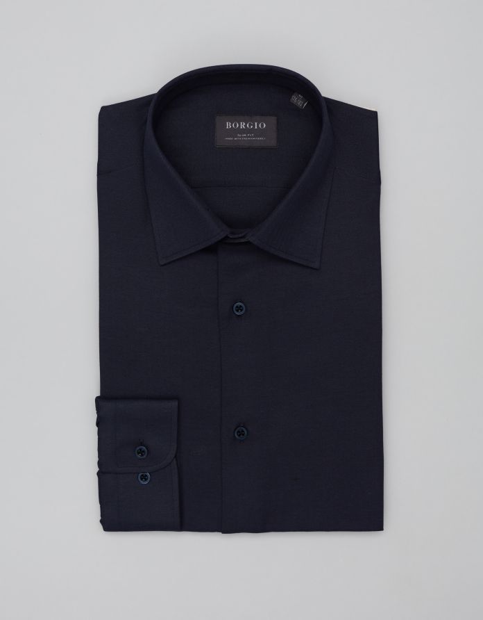 koszula francavilla 00464 długi rękaw granatowy slim fit