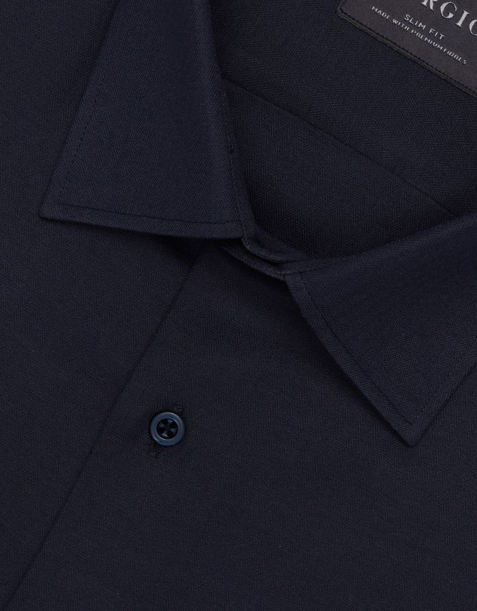 koszula francavilla 00464 długi rękaw granatowy slim fit