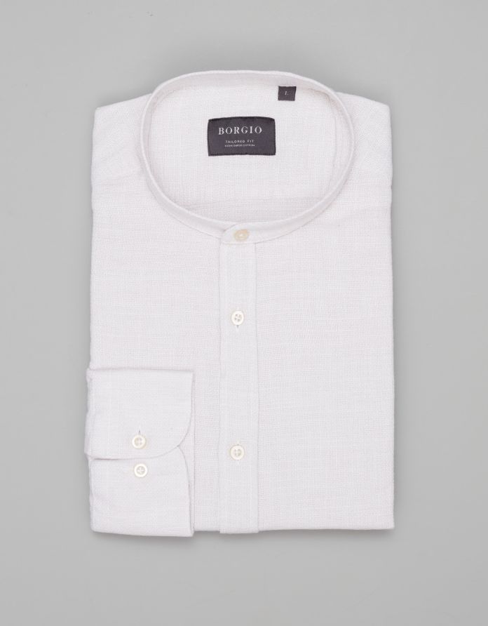 koszula limina 00490 długi rękaw beżowy tailored fit