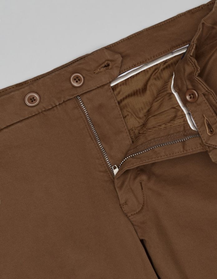 spodnie sagliano karmelowy slim fit