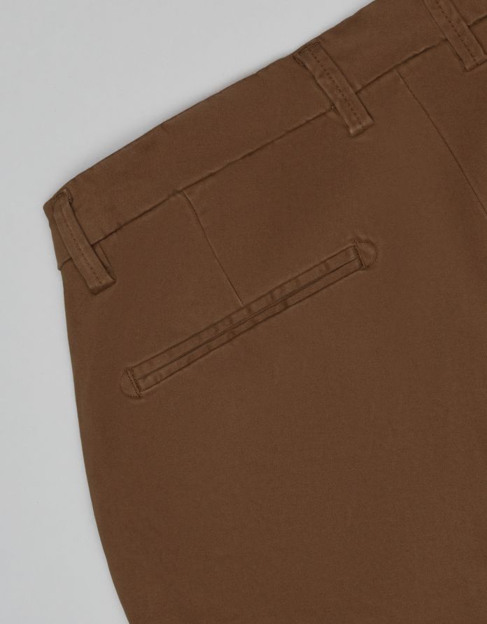 spodnie sagliano karmelowy slim fit