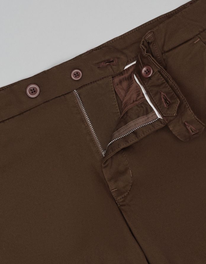 spodnie sagliano brąz slim fit