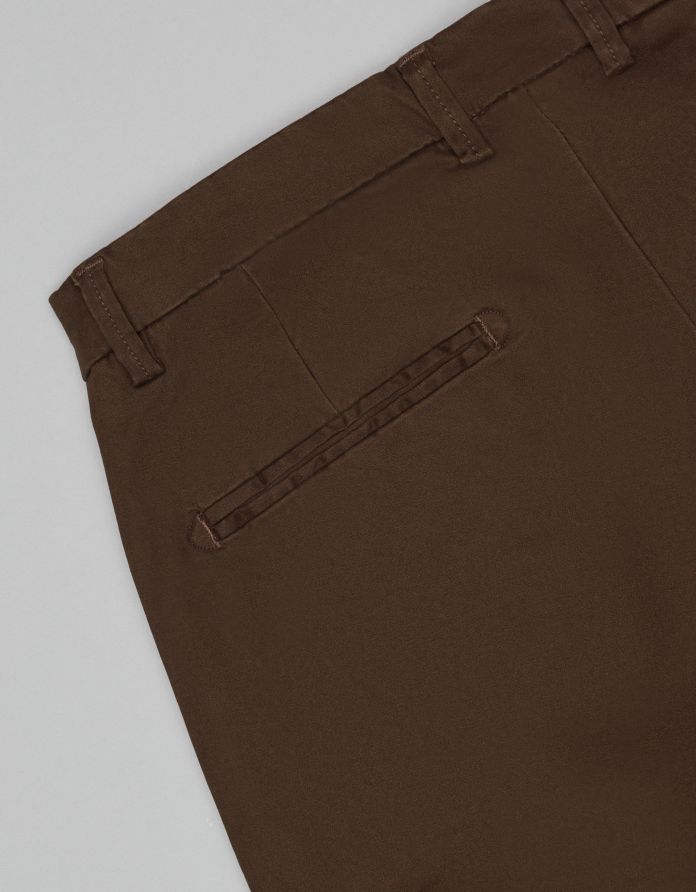 spodnie sagliano brąz slim fit