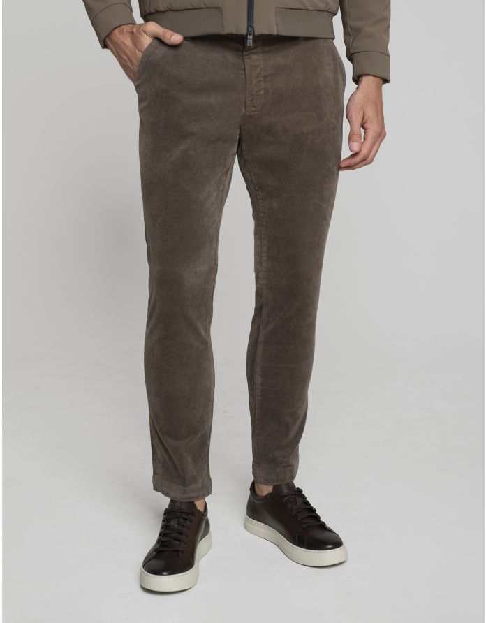 spodnie doberdo brąz slim fit