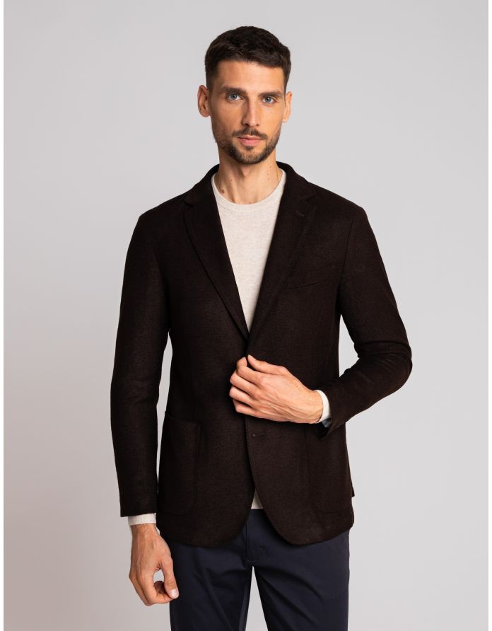 marynarka almenno brąz slim fit