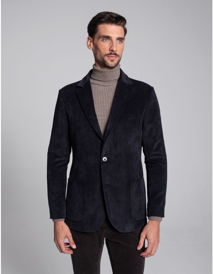 marynarka alluvioni granatowy slim fit