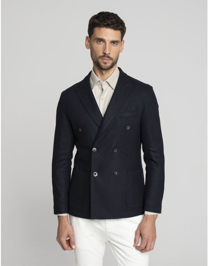 marynarka sommariva granatowy slim fit