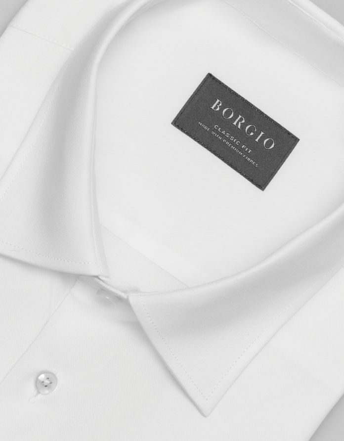 koszula canosa 00494 krótki rękaw biały classic fit