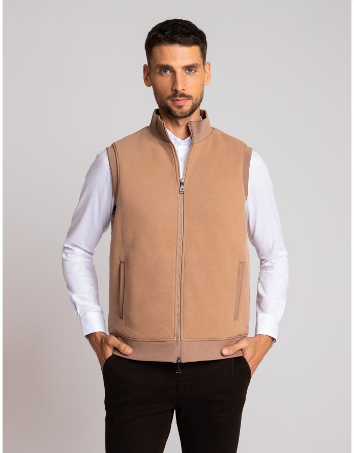 kamizelka sportowa montemezzo beżowy slim fit