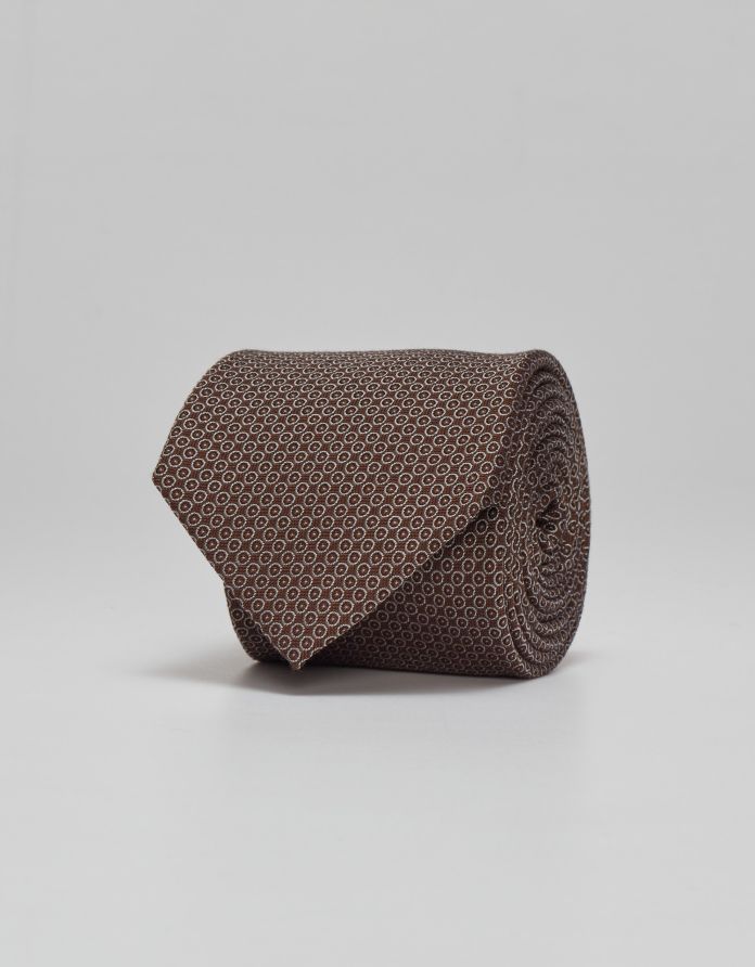 krawat seta&cotone 70 brąz