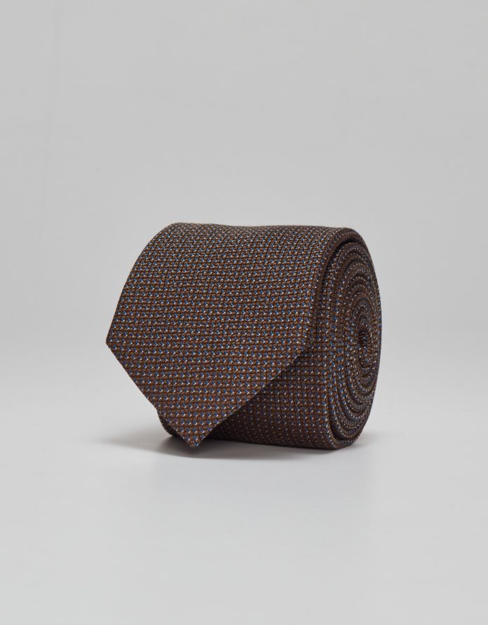 krawat seta&cottone 73 brąz1