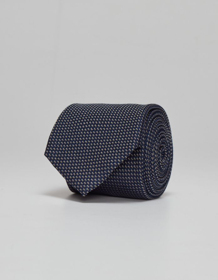 krawat seta&cotone 73 granatowy