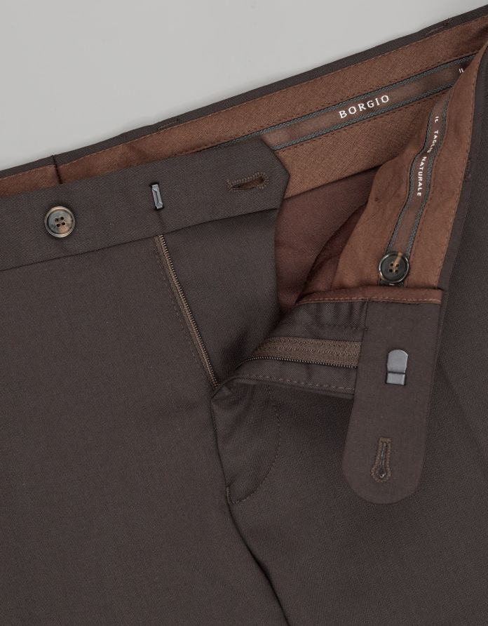 spodnie do zestawu gualdo brąz slim fit