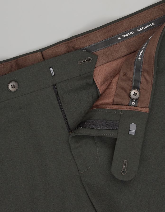 spodnie do zestawu zeccone zielony slim fit