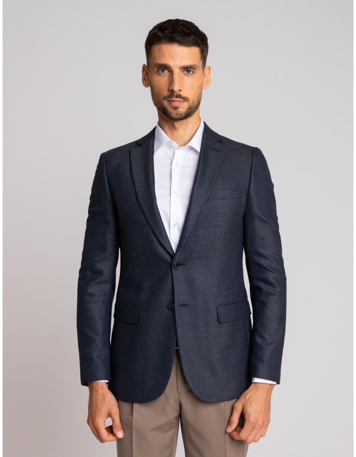 marynarka brolo granatowy slim fit