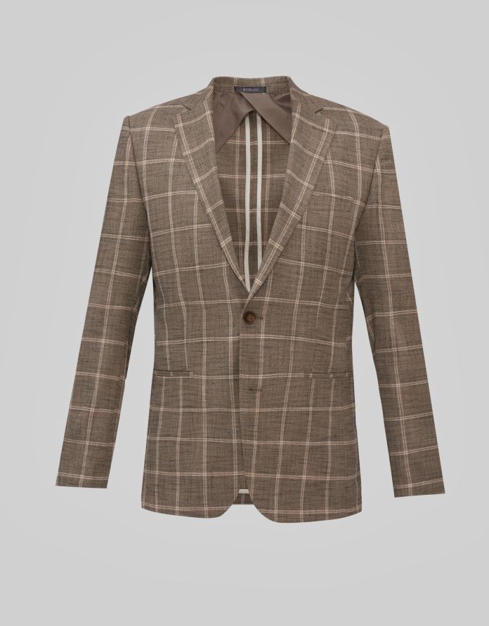 marynarka do zestawu crissolo brąz slim fit