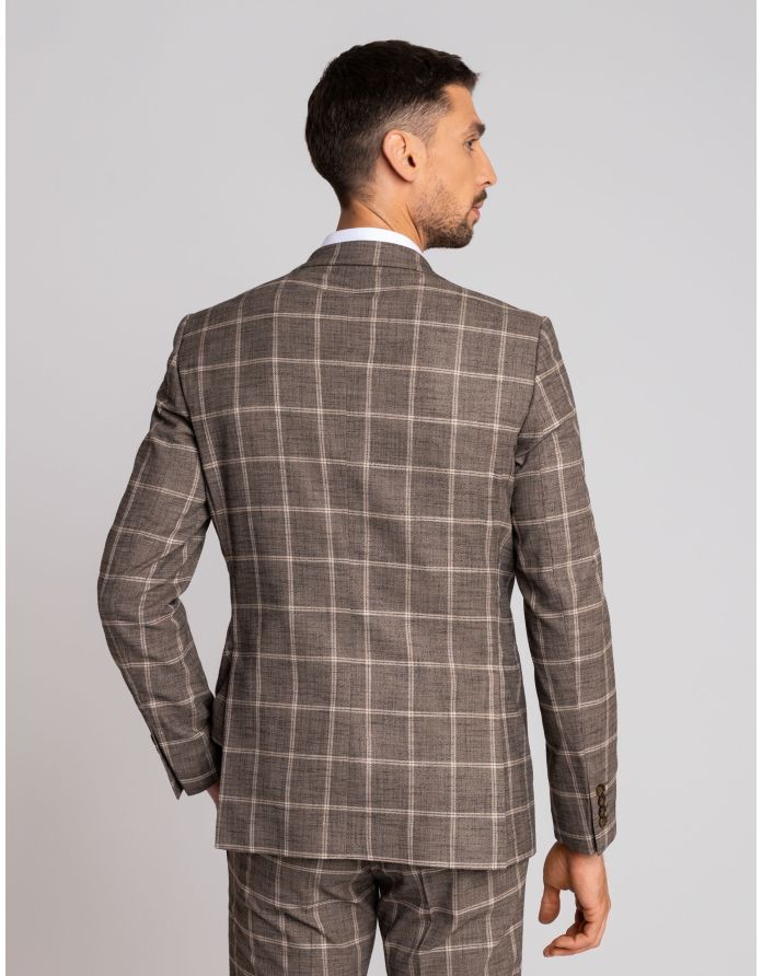 marynarka do zestawu crissolo brąz slim fit