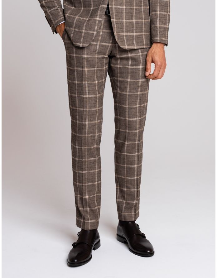 spodnie do zestawu crissolo brąz slim fit