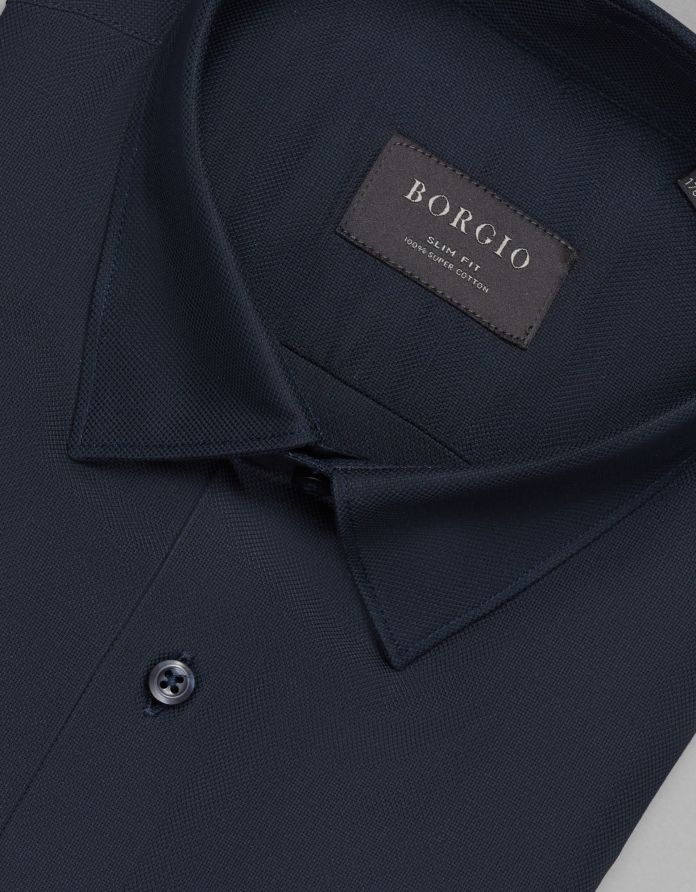 koszula rosazza 00503 długi rękaw granatowy slim fit