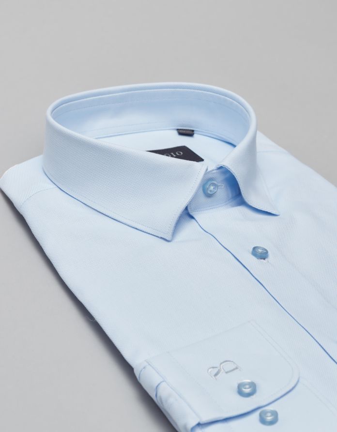 koszula rosazza 00504 długi rękaw błękit slim fit