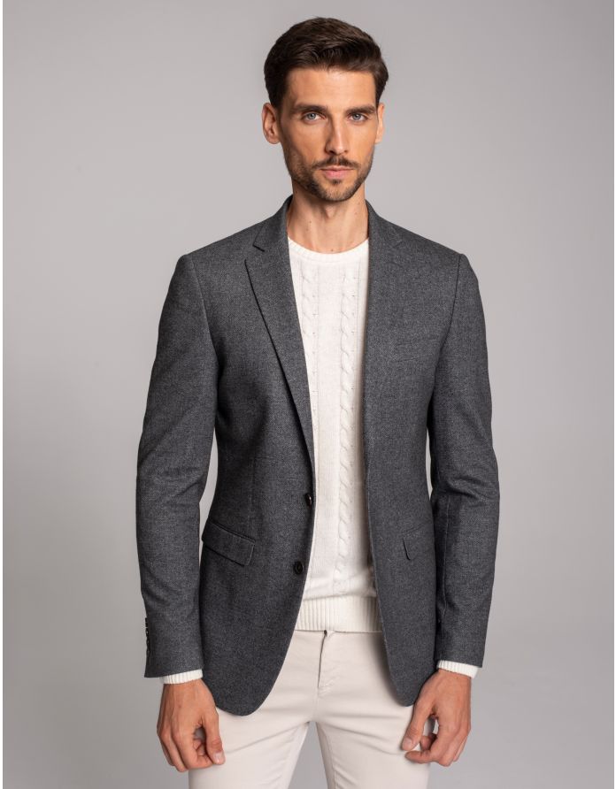 marynarka jonadi szary slim fit