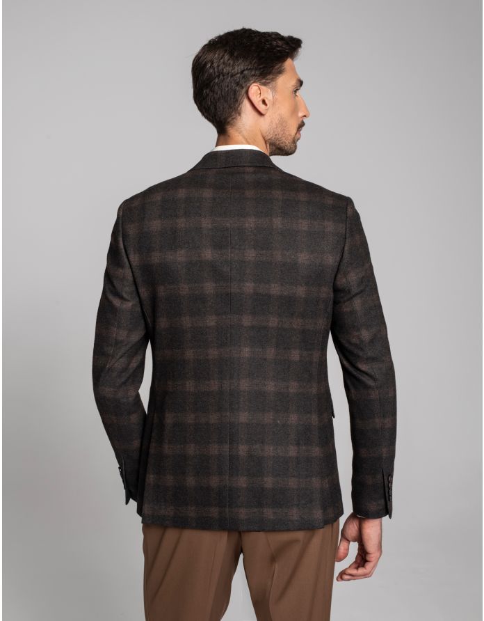 marynarka valmorea brąz slim fit