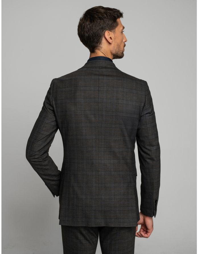 marynarka do zestawu tolmezzo brąz slim fit